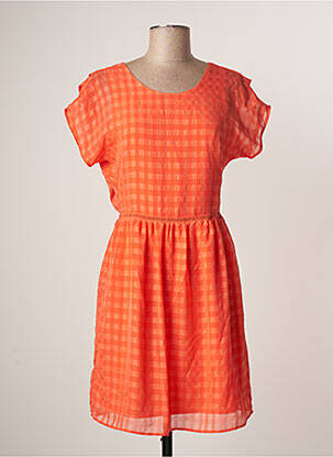 Robe courte manches courtes manches courtes orange I.CODE (By IKKS) femme