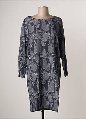 Robe mi-longue manches 3/4 manches 3/4 bleu HARRIS WILSON femme