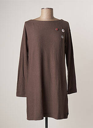 Robe pull stretch manches longues marron OBEY PROPAGANDA femme