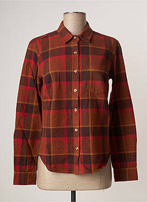 Chemisier coupe cintrée manches longues orange OBEY femme