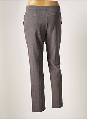 Pantalon chino fermeture zippée sous rabat avec crochet taille normale gris GRACE & MILA femme