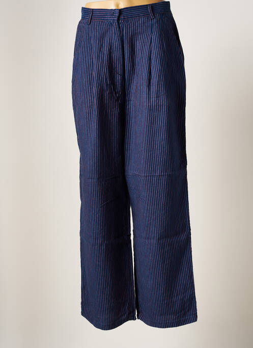 Pantalon large tissage popeline taille normale bleu KINGS OF INDIGO femme