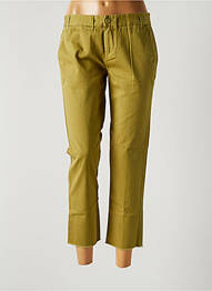Pantalon 7/8 tissage popeline taille normale vert OBEY femme