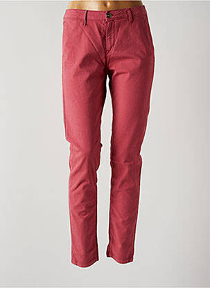 Pantalon chino fermeture zippée sous rabat boutonné taille normale rouge ISLOW femme