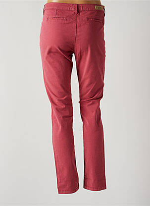 Pantalon chino fermeture zippée sous rabat boutonné taille normale rouge ISLOW femme