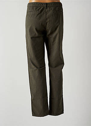 Pantalon chino fermeture zippée sous rabat boutonné taille normale vert ISLOW femme