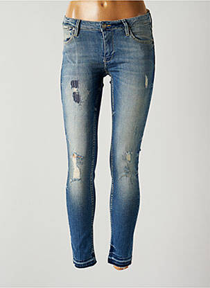 Jeans coupe slim broderie rivets taille normale bleu REIKO femme