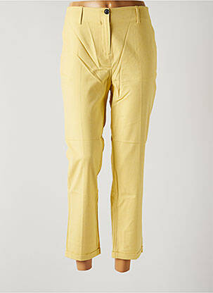 Pantacourt stretch taille normale jaune HOD femme