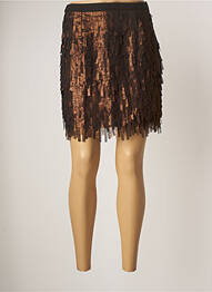 Jupe courte coupe droite marron HUIT SIX SEPT femme
