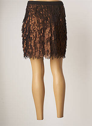 Jupe courte coupe droite marron HUIT SIX SEPT femme