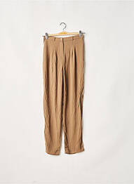 Pantalon chino fermeture zippée sous rabat boutonné taille normale marron AMERICAN VINTAGE femme