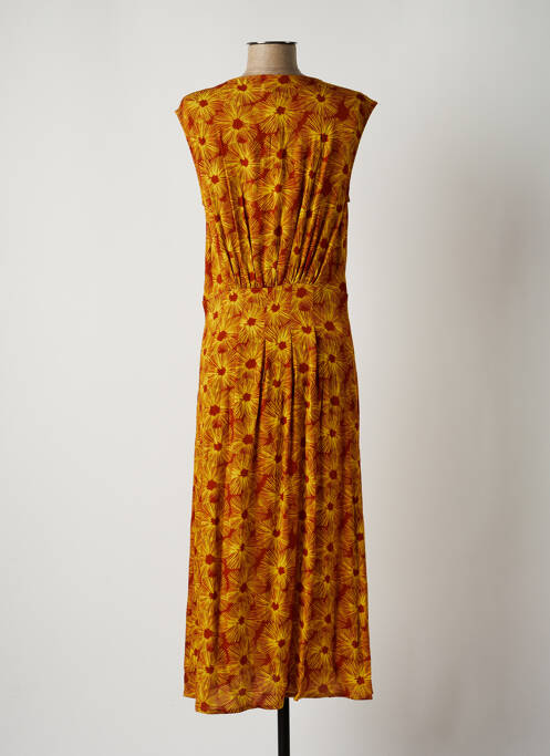 Robe longue jaune FIVE pour femme