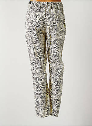 Pantalon chino tissage popeline taille normale beige FIVE femme