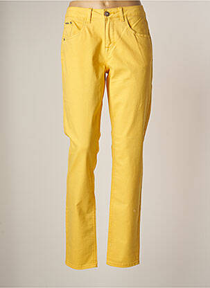 Pantalon slim stretch taille normale jaune CREAM femme