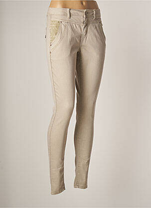 Pantalon slim stretch taille normale beige CREAM femme