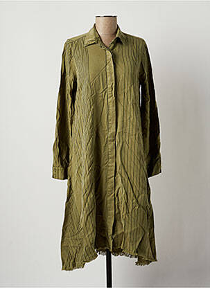 Robe mi-longue manches longues manches longues vert LTB femme