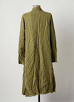 Robe mi-longue manches longues manches longues vert LTB femme