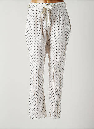 Pantalon droit tissage popeline taille normale blanc LTB femme