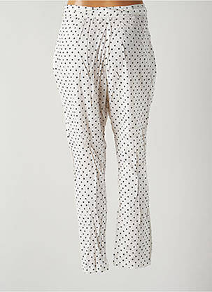 Pantalon droit tissage popeline taille normale blanc LTB femme