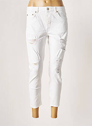 Pantacourt stretch taille normale blanc LTB femme