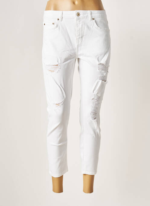 Pantacourt stretch taille normale blanc LTB femme