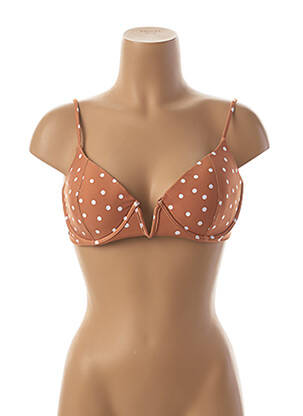 Haut de maillot de bain stretch haut soutien-gorge moulé marron RIP CURL femme