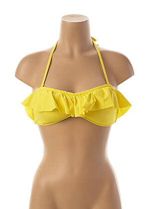 Haut de maillot de bain stretch haut soutien-gorge avec mousse de rembourrage amovible jaune MON PETIT BIKINI femme