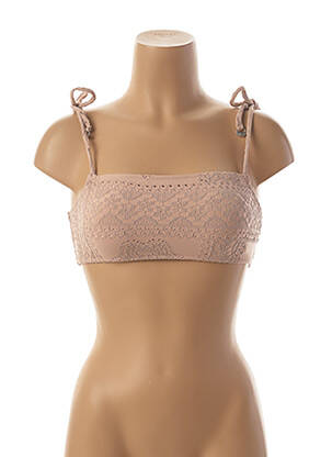 Haut de maillot de bain fermeture liens à nouer beige SAFER BABY femme