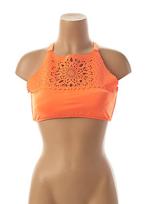 Haut de maillot de bain fermeture liens à nouer haut soutien-gorge avec mousse de rembourrage amovible orange PHAX femme