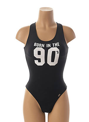 Maillot de bain 1 pièce stretch haut soutien-gorge moulé noir BANANA MOON femme