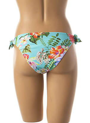 Bas de maillot de bain imprimé fleurs bikini bleu PHAX femme