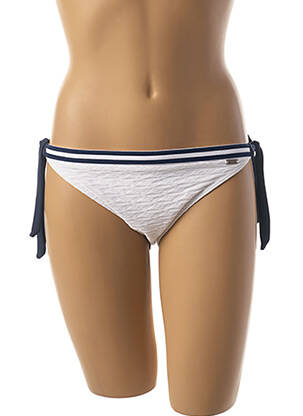 Bas de maillot de bain imprimé rayures bikini blanc BANANA MOON femme