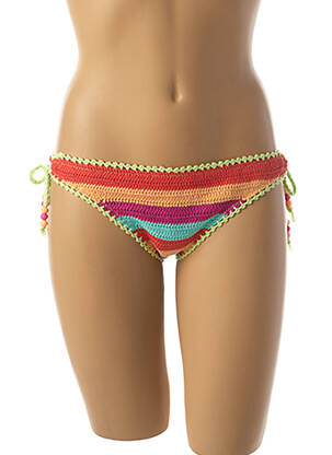 Bas de maillot de bain imprimé rayures bikini orange SEAFOLLY femme