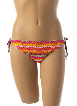 Bas de maillot de bain imprimé rayures bikini orange BANANA MOON femme