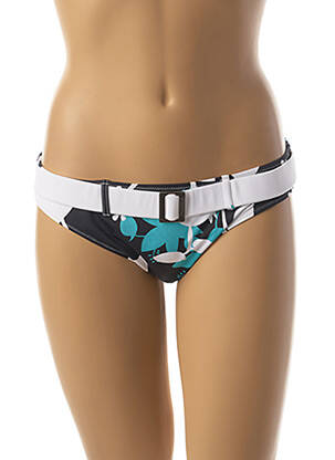 Bas de maillot de bain imprimé fleurs culotte noir MORGAN femme