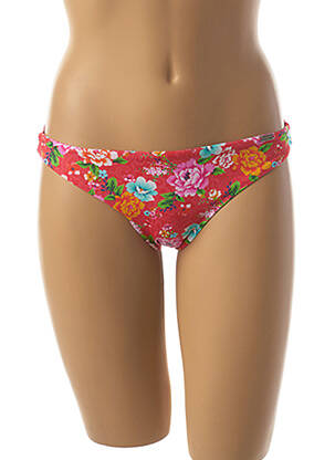 Bas de maillot de bain imprimé fleurs culotte rouge BANANA MOON femme
