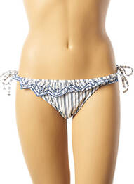 Bas de maillot de bain imprimé rayures bikini blanc SEAFOLLY femme