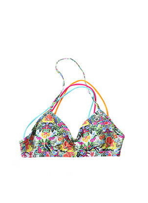 Haut de maillot de bain stretch haut soutien-gorge avec mousse de rembourrage amovible vert BANANA MOON femme