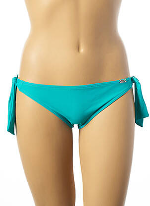Bas de maillot de bain tissage satiné bikini bleu BANANA MOON femme