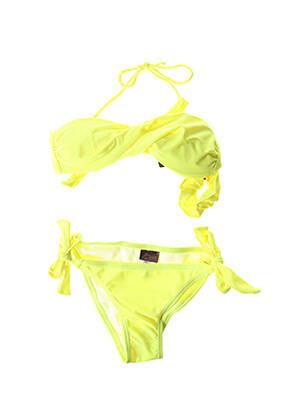Maillot de bain 2 pièces stretch jaune DAG ADOM fille