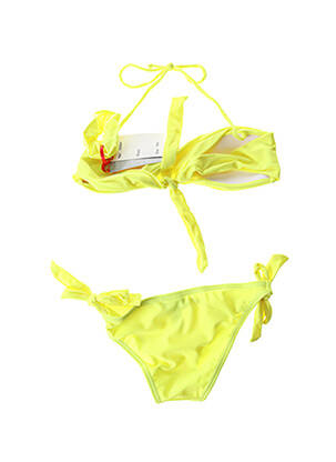 Maillot de bain 2 pièces stretch jaune DAG ADOM fille