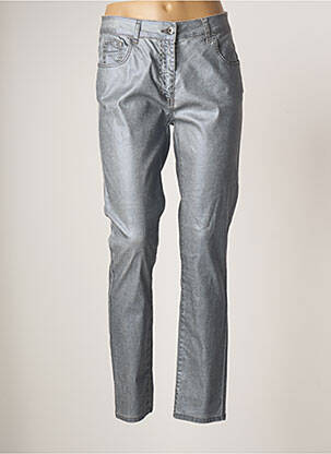 Jeans coupe slim broderie rivets taille normale bleu LAUREN VIDAL femme