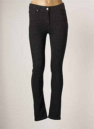 Jeans coupe slim broderie rivets taille normale noir LAUREN VIDAL femme