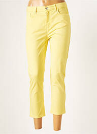 Pantacourt stretch taille normale jaune FRED SABATIER femme