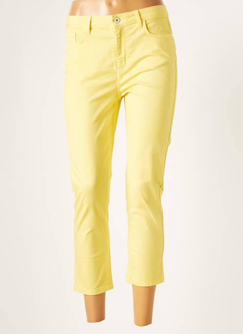 Pantacourt stretch taille normale jaune FRED SABATIER femme