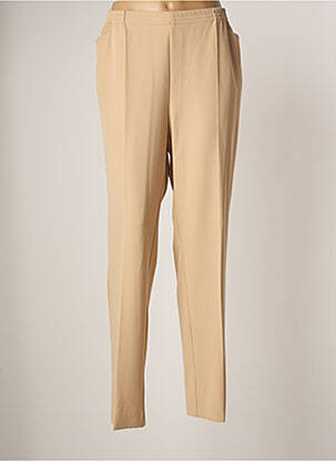 Pantalon droit tissage crêpe taille normale beige ADELINA BY SCHEITER femme