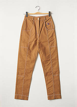 Pantalon droit taille haute taille haute marron TOMMY HILFIGER femme