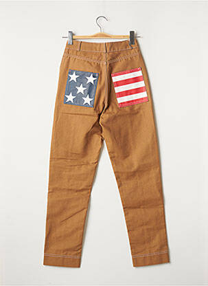 Pantalon droit taille haute taille haute marron TOMMY HILFIGER femme