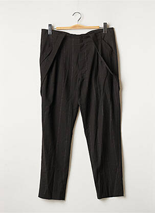 Pantalon droit tissage crêpe taille haute noir ONE STEP femme