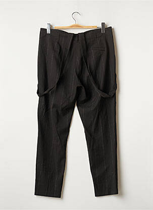 Pantalon droit tissage crêpe taille haute noir ONE STEP femme